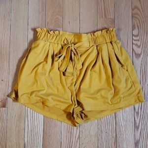 Yellow paperbag shorts